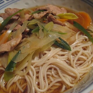 豚肉とネギのあったかいお蕎麦